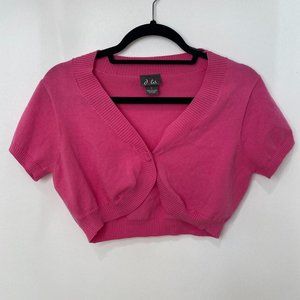 vintage fairycore hot pink short sleeve shrug